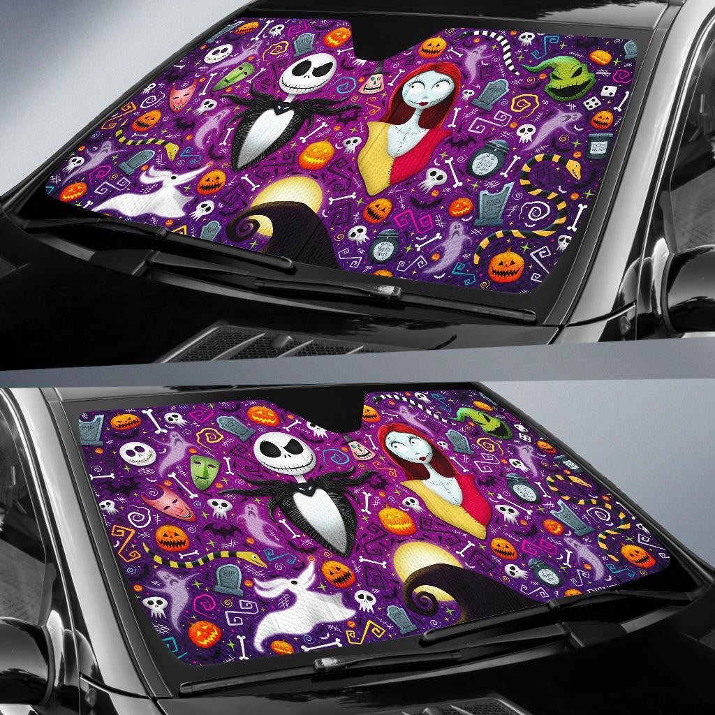 Nightmare Before Christmas Windshield Shade Jack And Sally Nightmare Before Christmas Purple Car Sun Shade Nightmare Before Christmas Car Sun Shade