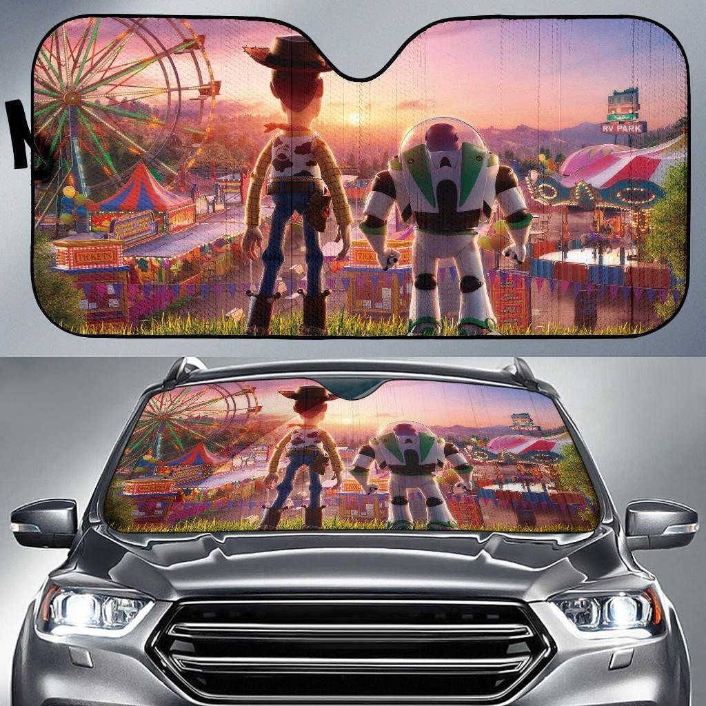 Toy Story DN Windshield Shade Woody And Buzz Lightyear Car Sun Shade Toy Story DN Car Sun Shade