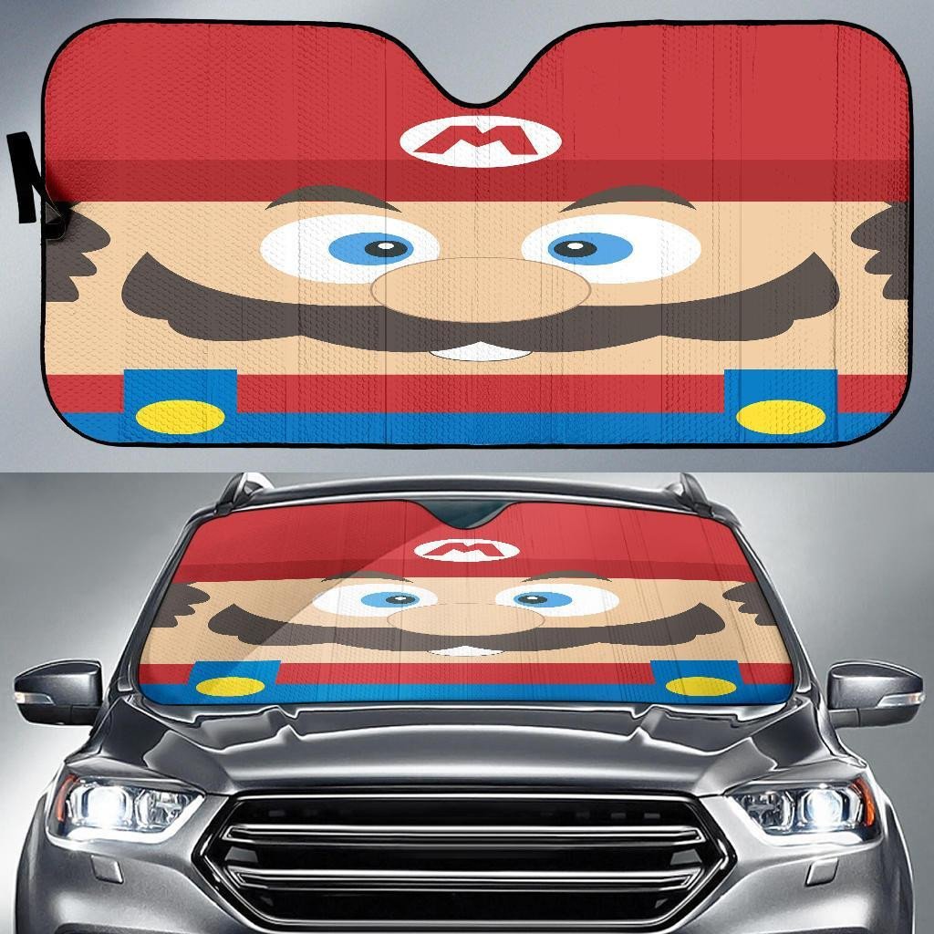 Mario Windshield Shade Mario Character Car Sun Shade Mario Car Sun Shade