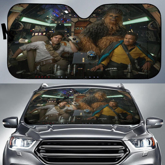 SW Windshield Shade Chewbacca With BB8 Car Sun Shade SW Car Sun Shade