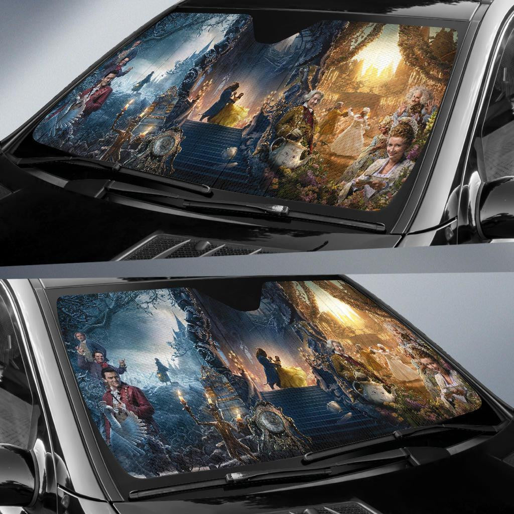 Beauty And The Beast DN Windshield Shade Beauty And The Beast Live Action Car Sun Shade Beauty And The Beast DN Car Sun Shade