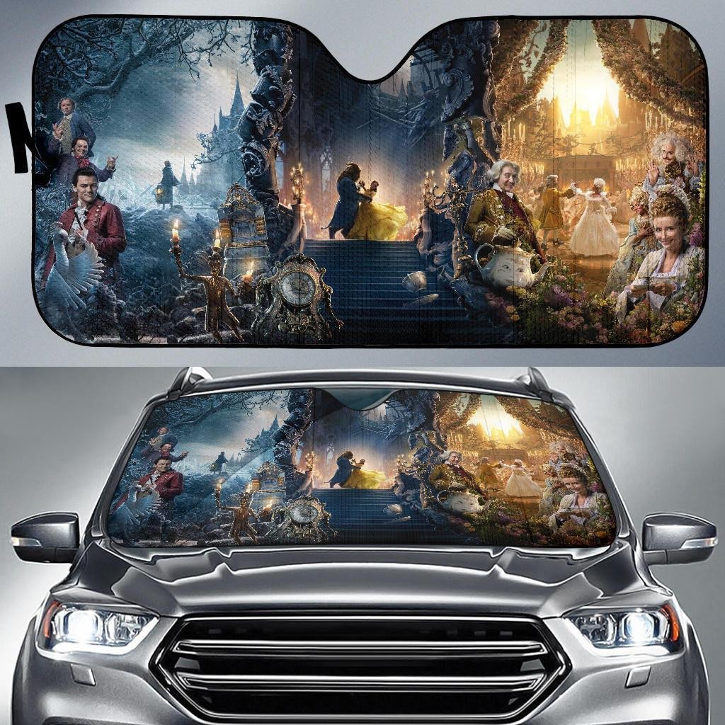 Beauty And The Beast DN Windshield Shade Beauty And The Beast Live Action Car Sun Shade Beauty And The Beast DN Car Sun Shade