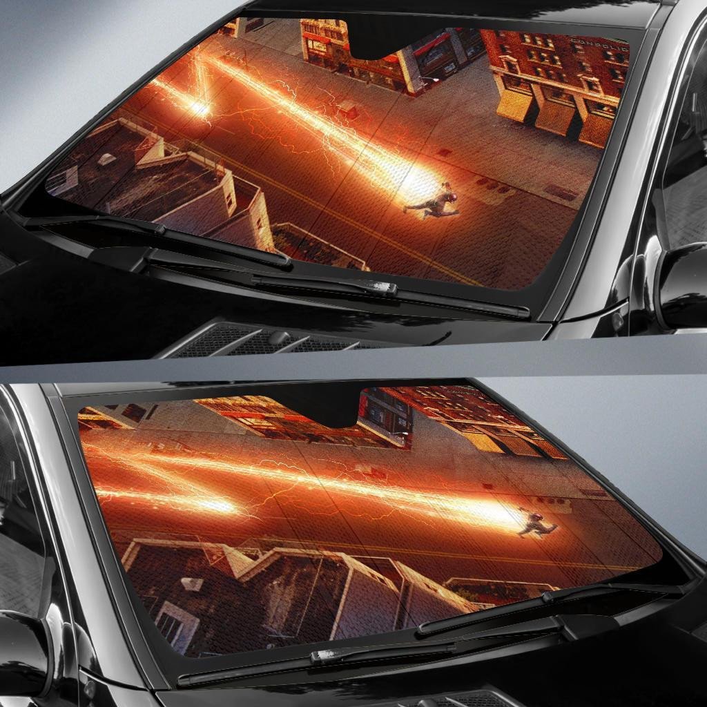 DC The Flash Windshield Shade The Flash Running Car Sun Shade DC The Flash Car Sun Shade