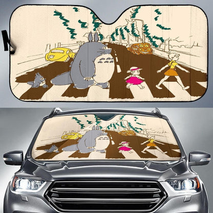 GB Studio Totoro Windshield Shade Totoro Characters Abby Road Car Sun Shade GB Studio Totoro Car Sun Shade