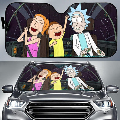 Rick And Morty Windshield Shade Rick And Morty With Summer Smith Car Sun Shade Rick And Morty Car Sun Shade