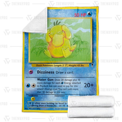 Pokemon Blanket Psyduck Card Blanket