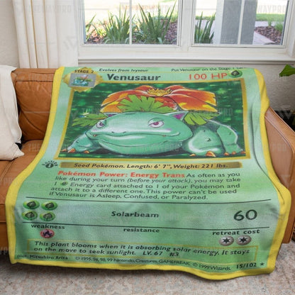 Pokemon Blanket Venusaur Card Blanket