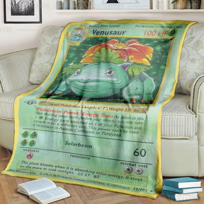 Pokemon Blanket Venusaur Card Blanket