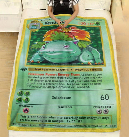 Pokemon Blanket Venusaur Card Blanket