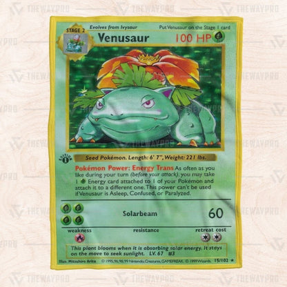 Pokemon Blanket Venusaur Card Blanket