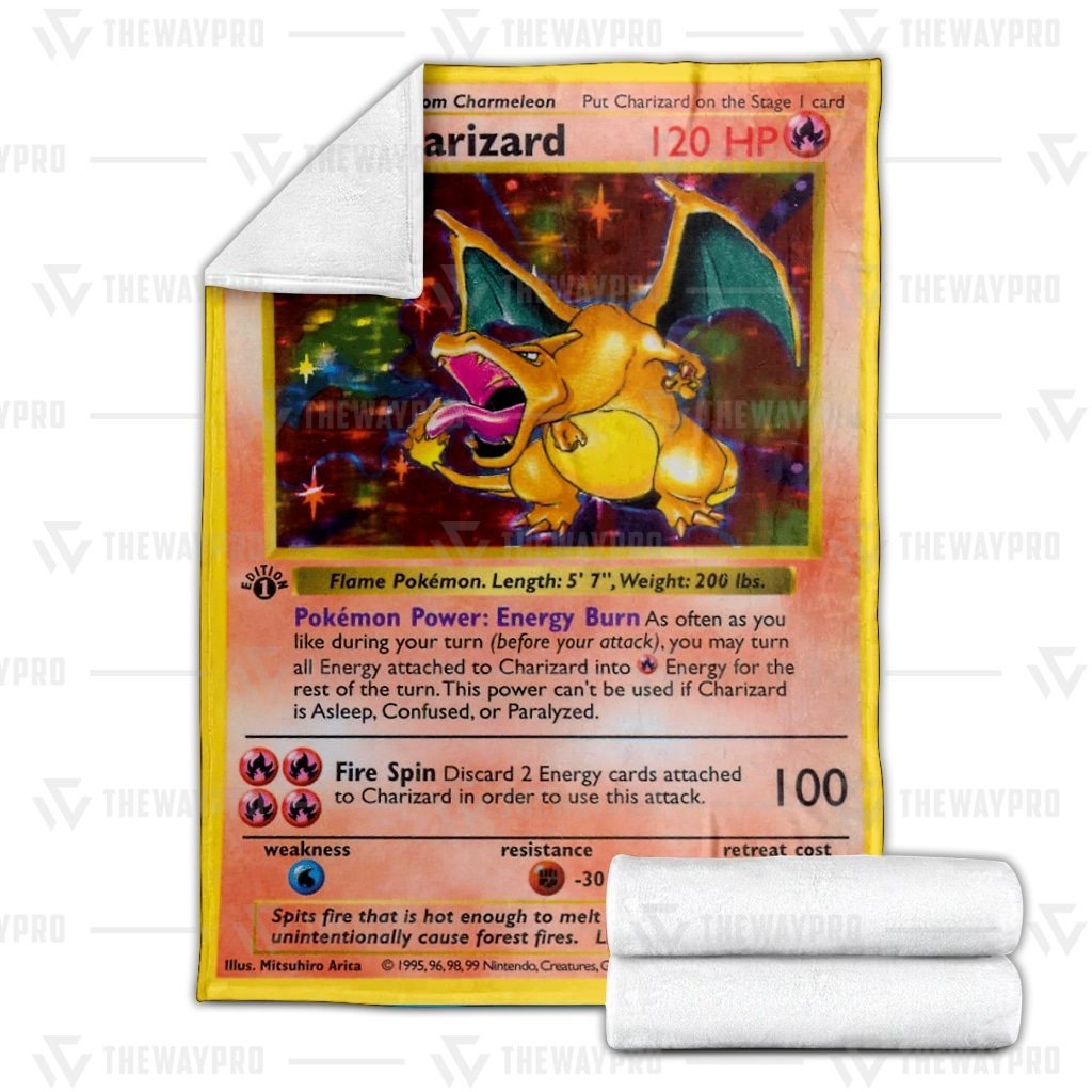 Pokemon Blanket Charizard Card Blanket