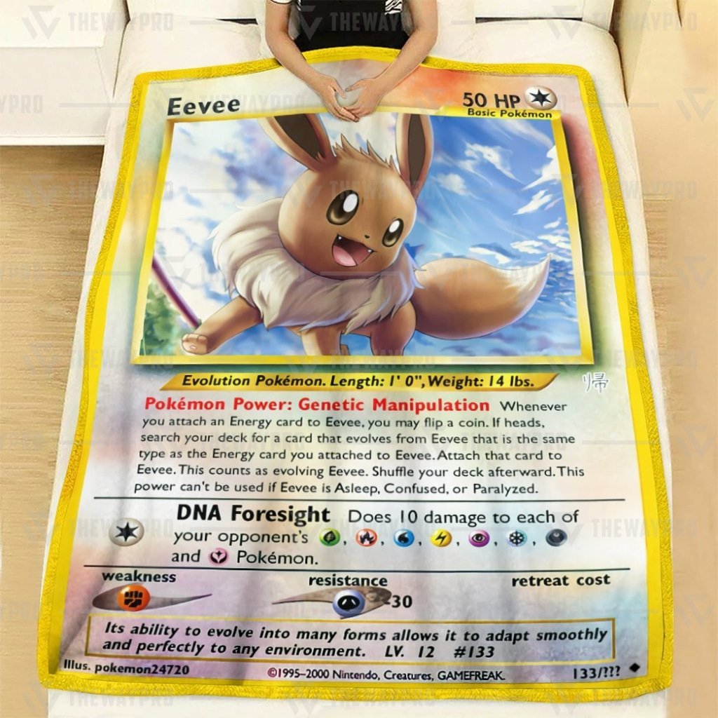 Pokemon Blanket Eevee Card Blanket