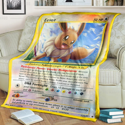 Pokemon Blanket Eevee Card Blanket