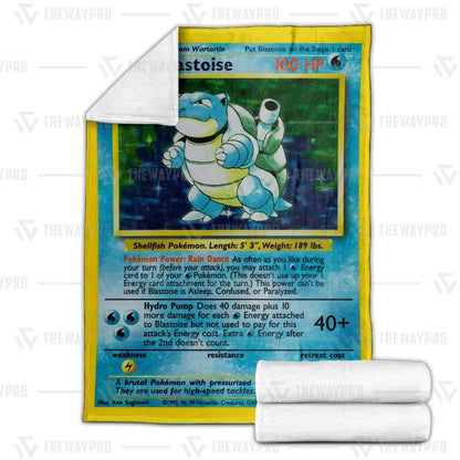 Pokemon Blanket Blastoise Card Blanket