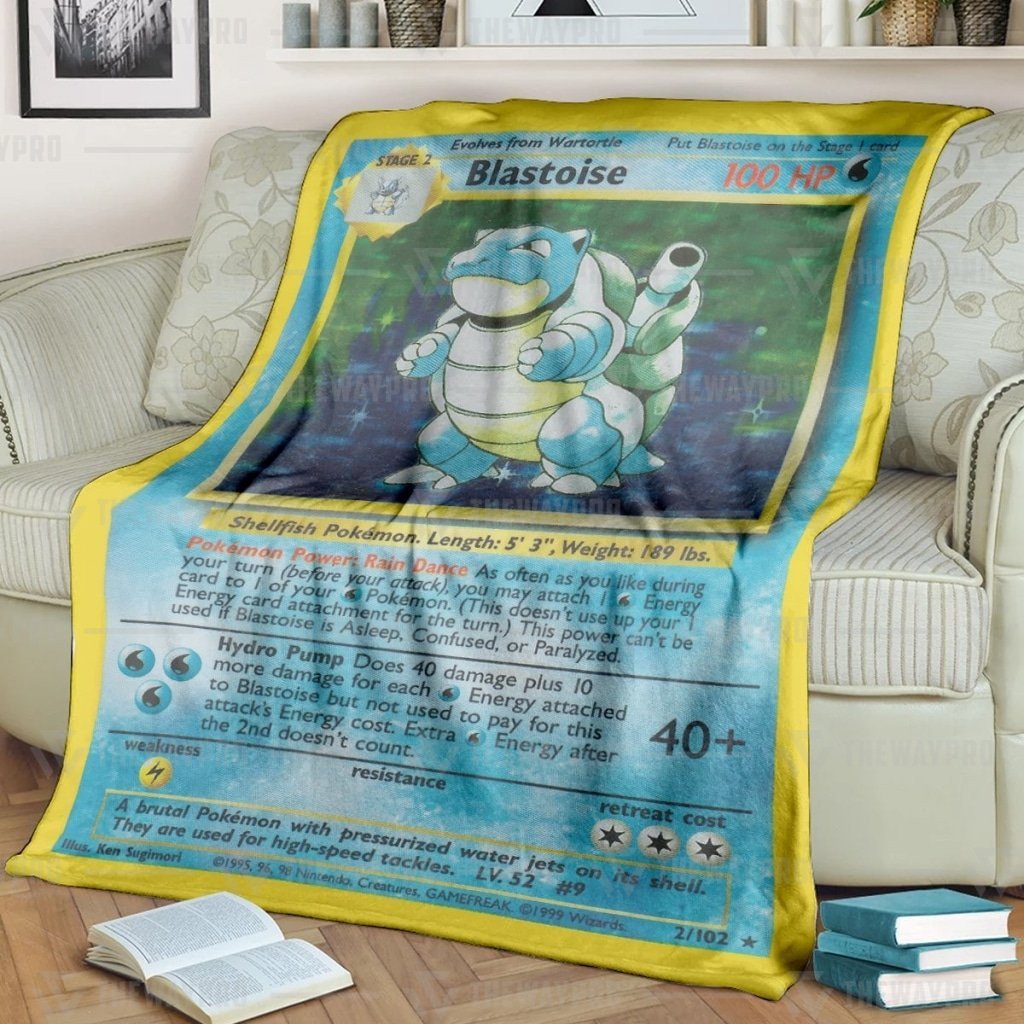 Pokemon Blanket Blastoise Card Blanket