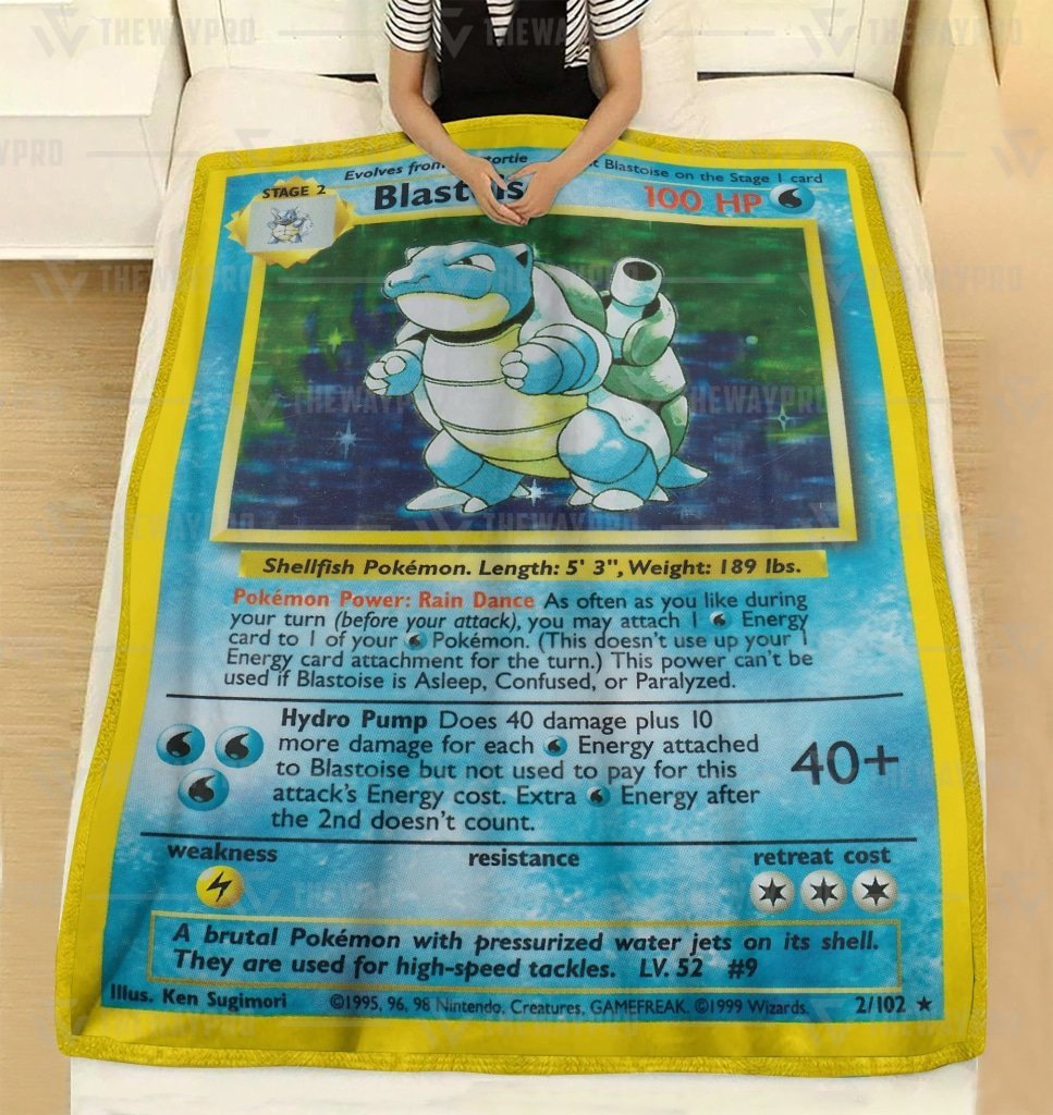 Pokemon Blanket Blastoise Card Blanket