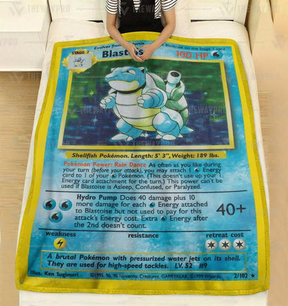 Pokemon Blanket Blastoise Card Blanket