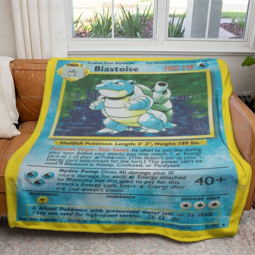 Pokemon Blanket Blastoise Card Blanket