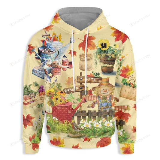 Gardening Hoodie Home Garden Autumn Leaf Yellow Hoodie