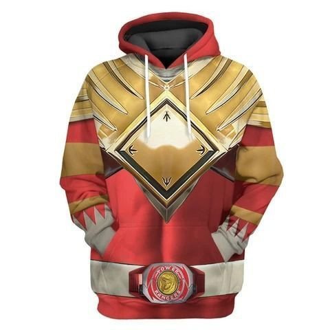 Power Ranger Hoodie Mighty Morphin Red Power Rangers Custome Hoodie