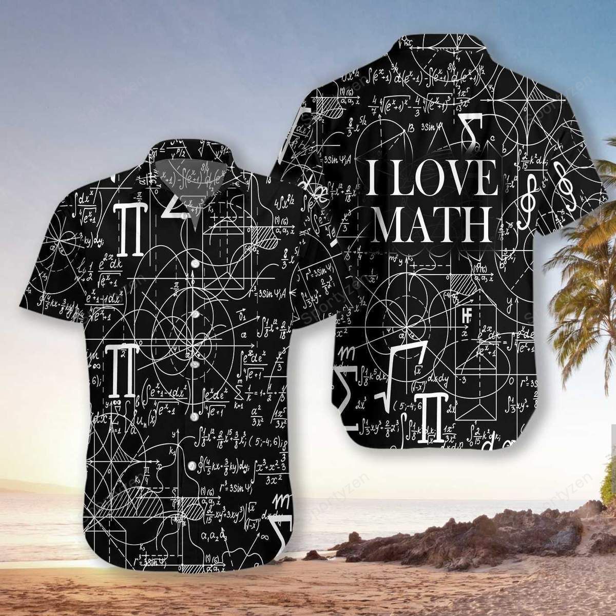 Math Hawaii Shirt I Love Math Black Aloha Shirt Math Shirt