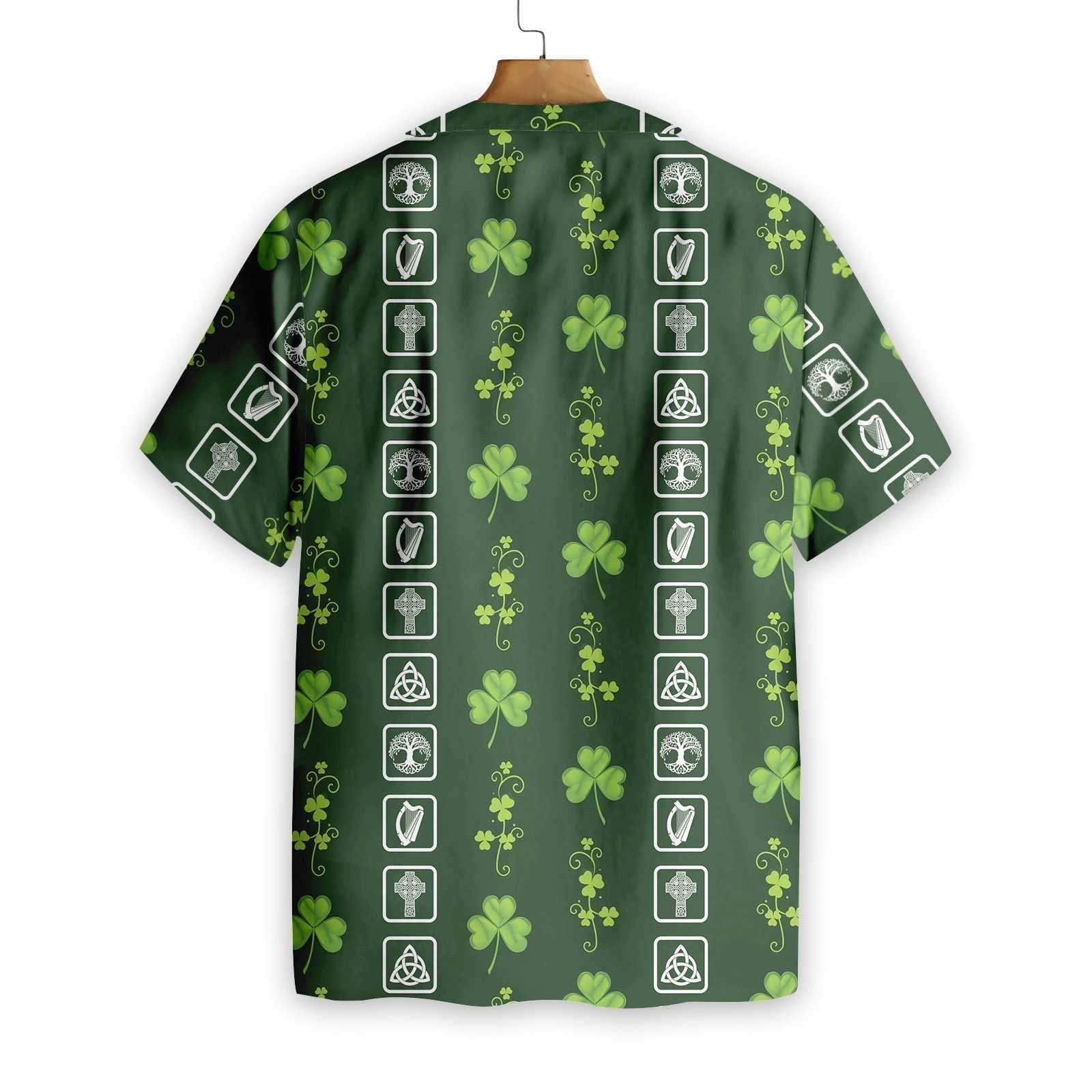 St Patrick's Day Hawaii Shirt Irish Symbol St Patrick's Day Aloha Shirt St Patrick's Day Shirt