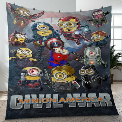 Unifinz Minions Quilt Civil War Minion America Hrey Quilt Cute Minions Quilt 2023