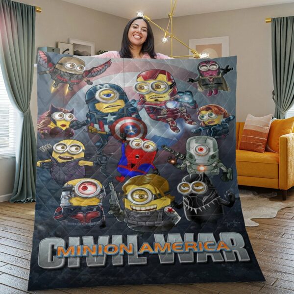 Unifinz Minions Quilt Civil War Minion America Hrey Quilt Cute Minions Quilt 2023