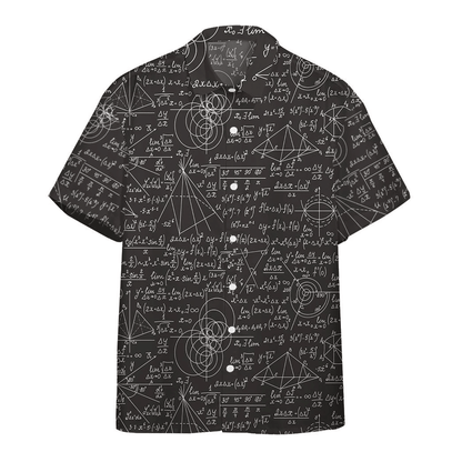 Math Hawaii Shirt Math Geometry Black Aloha Shirt Math Shirt