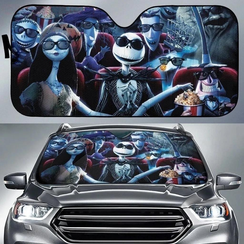 DN Car Sun Shade Nightmare Before Christmas Characters Movie Watching Windshield Sun Shade