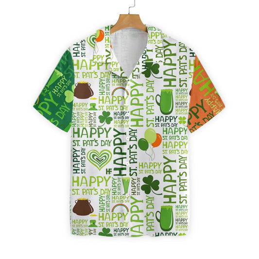 St Patrick's Day Hawaii Shirt Happy Saint Patrick's Day Words Aloha Shirt St Patrick's Day Shirt