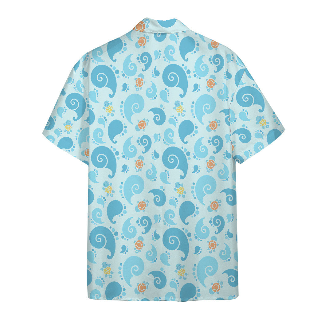 Unifinz Pokemon Hawaiian Shirt Squirtle Pattern Cute Blue Hawaii Shirt Pokemon Aloha Shirt 2022