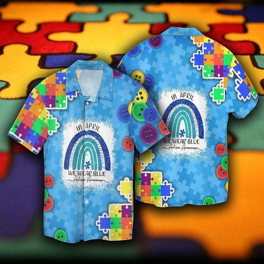 Autism Hawaii Shirt Autism Awareness In April We Wear Blue Autism Aloha Shirt Autism Shirt