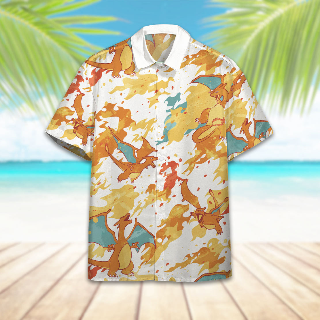 Unifinz Pokemon Hawaiian Shirt Charizard Fire Hawaii Shirt Pokemon Aloha Shirt 2022