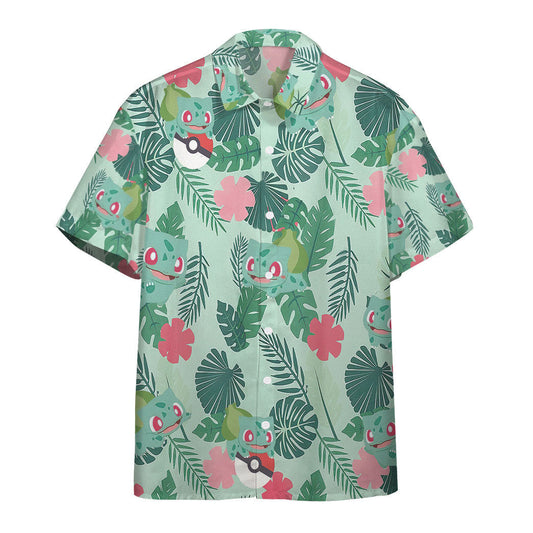 Unifinz Pokemon Hawaiian Shirt Bulbasaur Tropical Green Hawaii Shirt Pokemon Aloha Shirt 2022