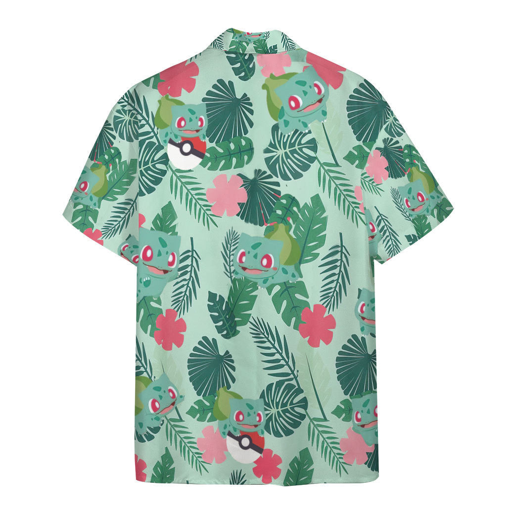 Unifinz Pokemon Hawaiian Shirt Bulbasaur Tropical Green Hawaii Shirt Pokemon Aloha Shirt 2022