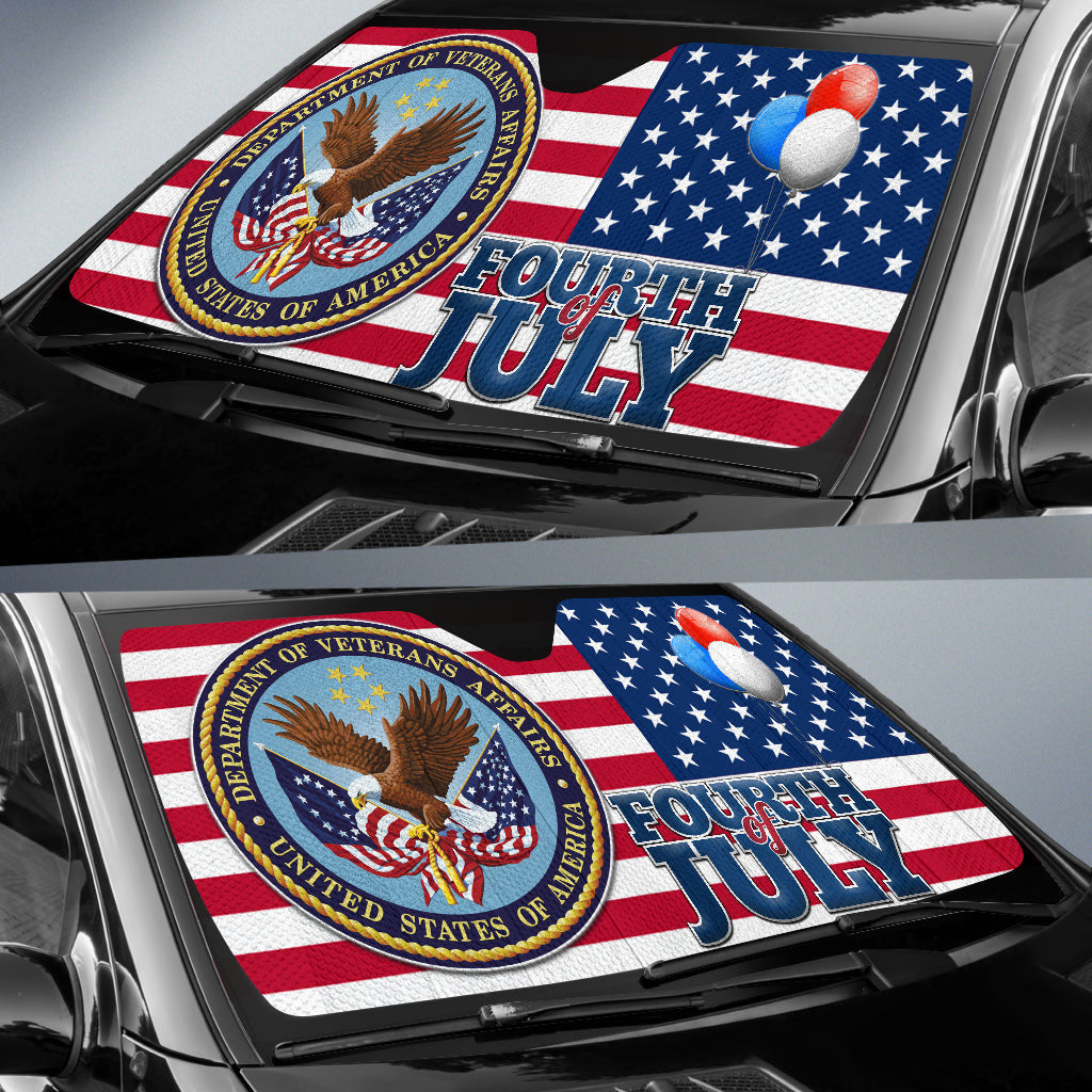 4th Of July Windshield Shade US Independence Day US Flag Balloons Car Sun Shade Independence Day Car Sun Shade