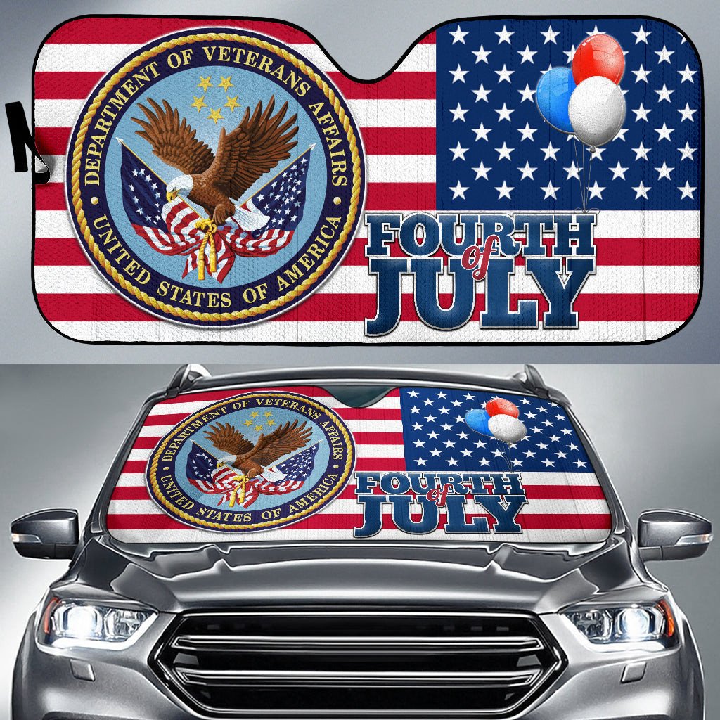 4th Of July Windshield Shade US Independence Day US Flag Balloons Car Sun Shade Independence Day Car Sun Shade