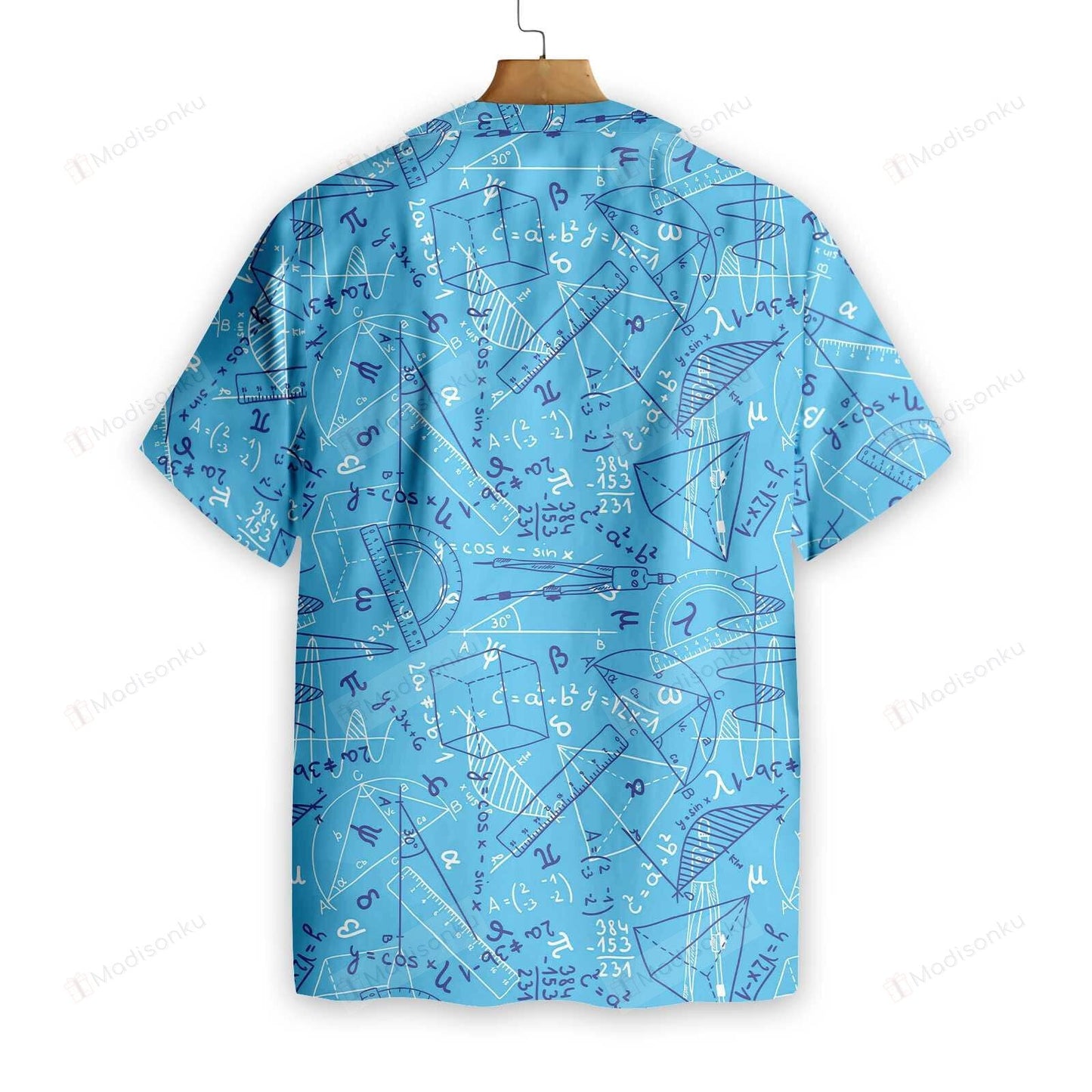 Math Hawaii Shirt Mathematic Geometry Blue Aloha Shirt Math Shirt
