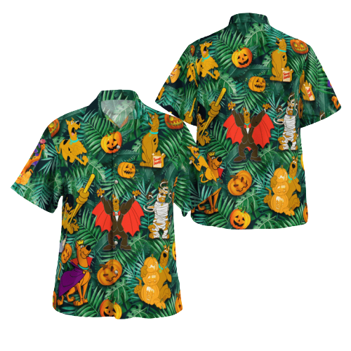 Unifinz Scooby-Doo Hawaiian Shirt Scooby-Doo Halloween Disguise Hawaii Shirt Amazing Scooby-Doo Aloha Shirt 2023