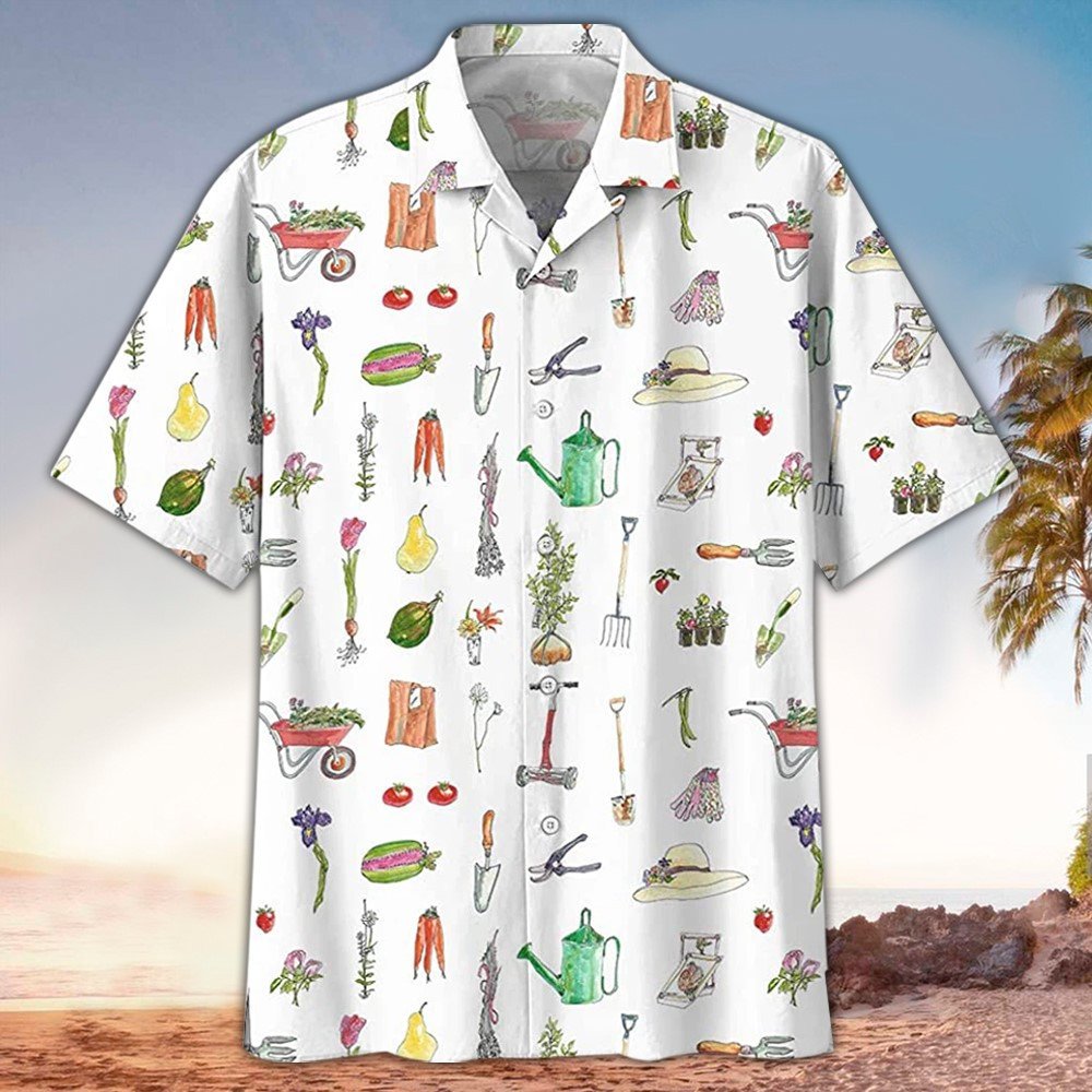 Gardening Hawaii Shirt Gardening Tools For Gardener White Aloha Shirt Gardening Shirt