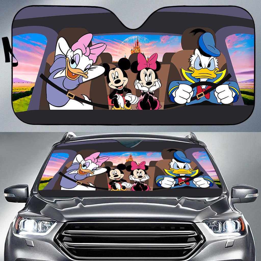 DN Car Sun Shade Daisy Donald Mickey Minnie Windshield Sun Shade