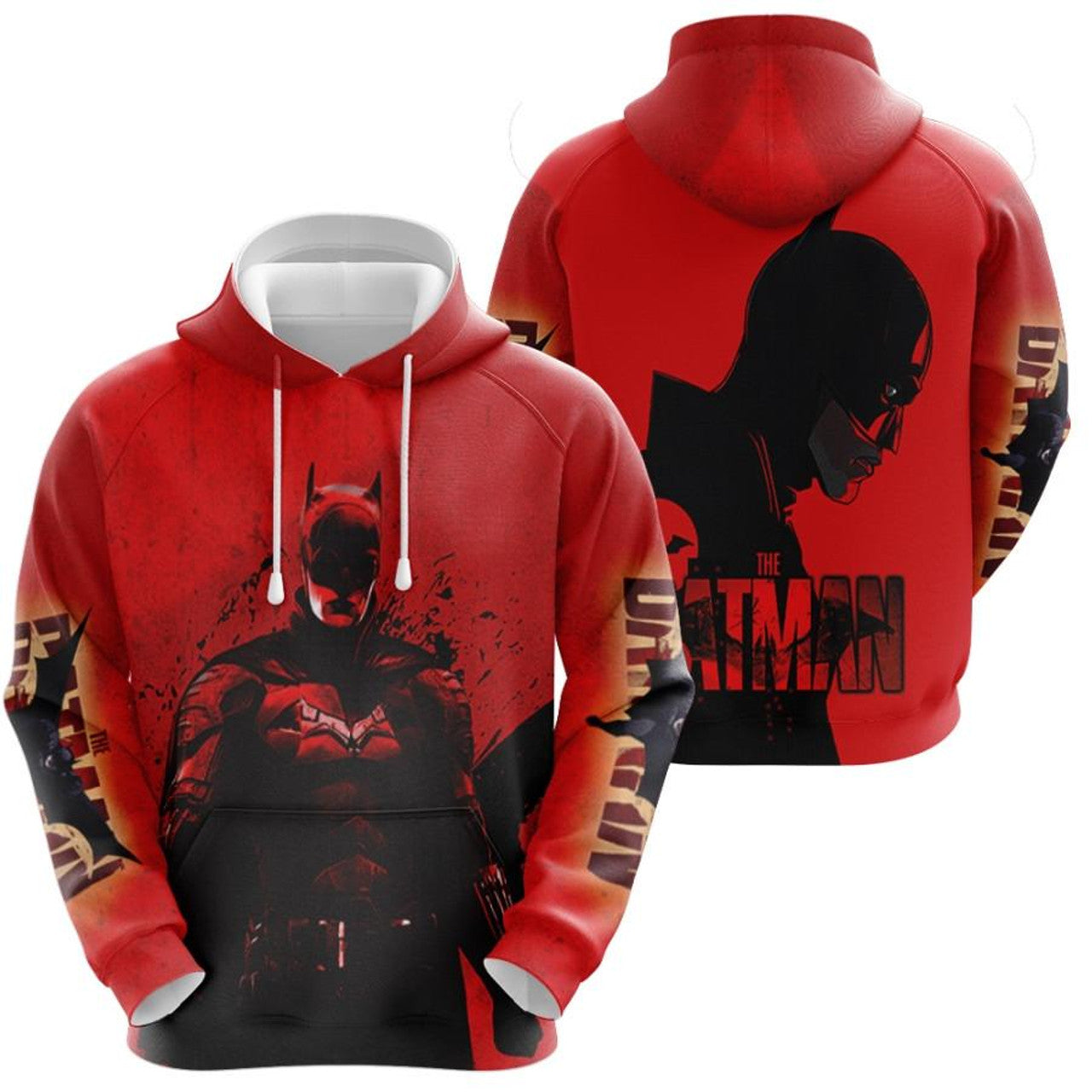 Batman Hoodie DC The Batman Dark Knight Detective Comics Films Hoodie Red Unisex