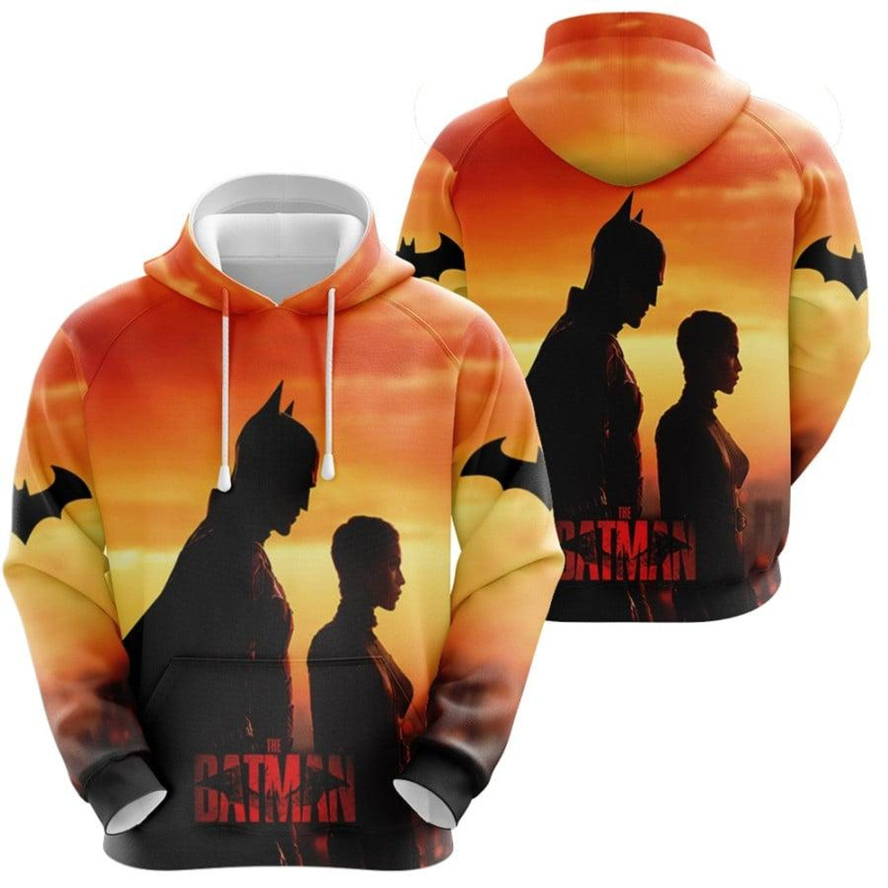 Batman Hoodie DC The Batman And Catwoman 2022 Hoodie Orange Unisex