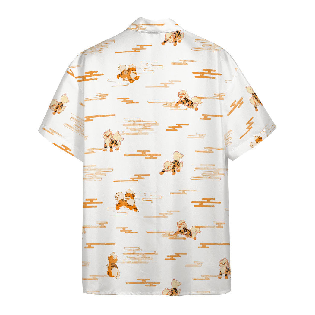 Unifinz Pokemon Hawaiian Shirt Arcanine Evolution White Hawaii Shirt Pokemon Aloha Shirt 2022