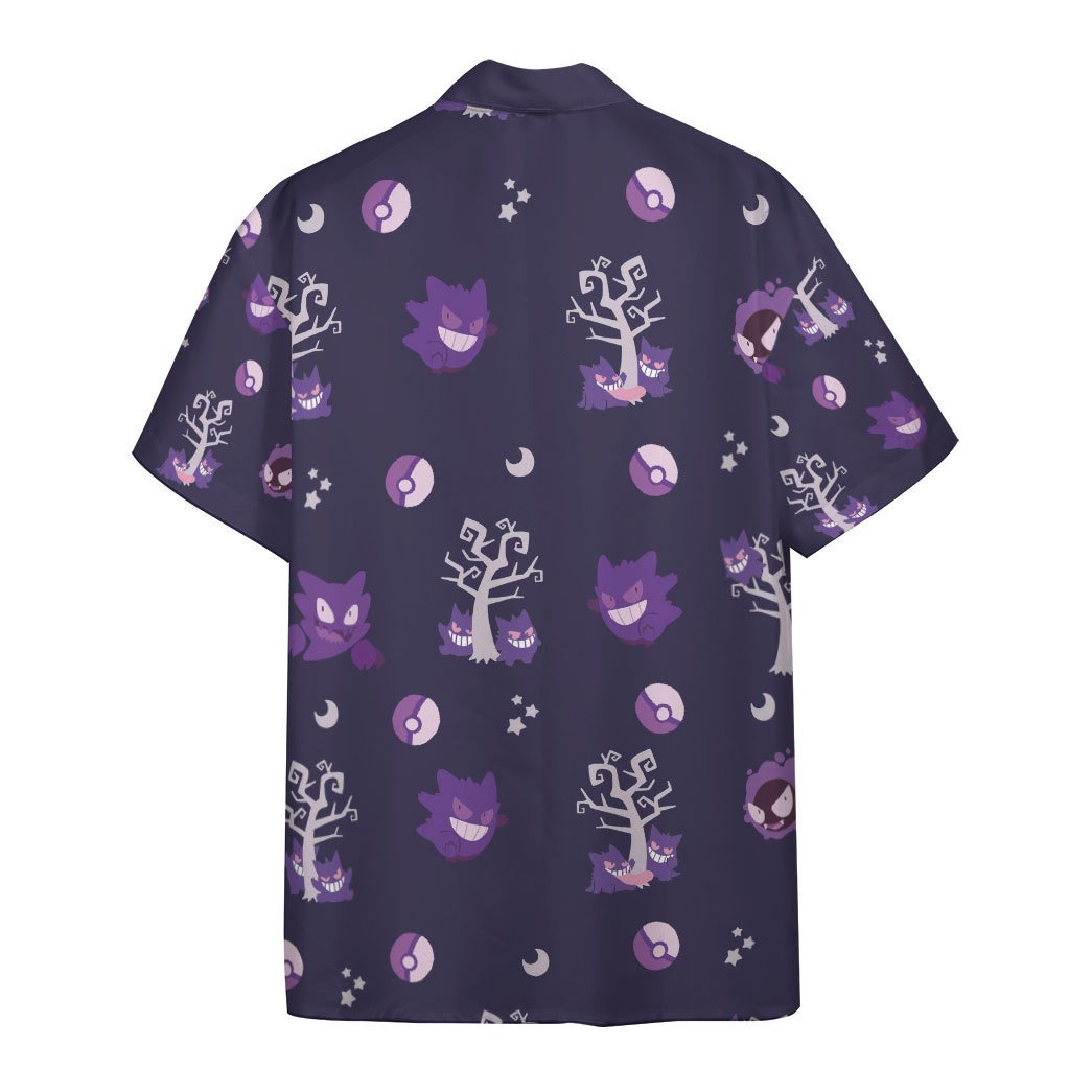 Unifinz Pokemon Hawaiian Shirt Gengar Evolution Purple Hawaii Shirt Pokemon Aloha Shirt 2022