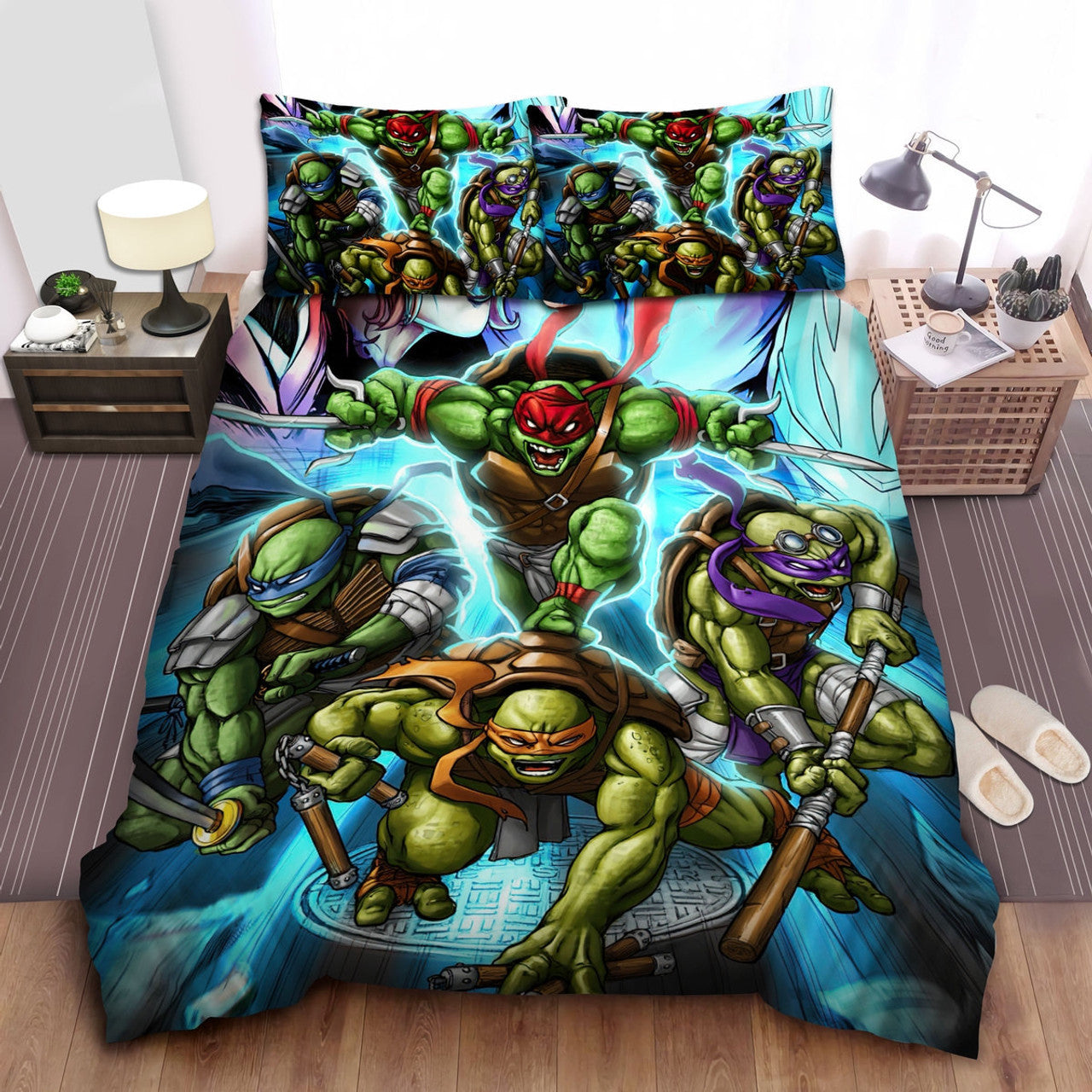 TMNT Bedding Set Ninja Turtles Fights Powerful Duvet Covers Colorful Unique Gift