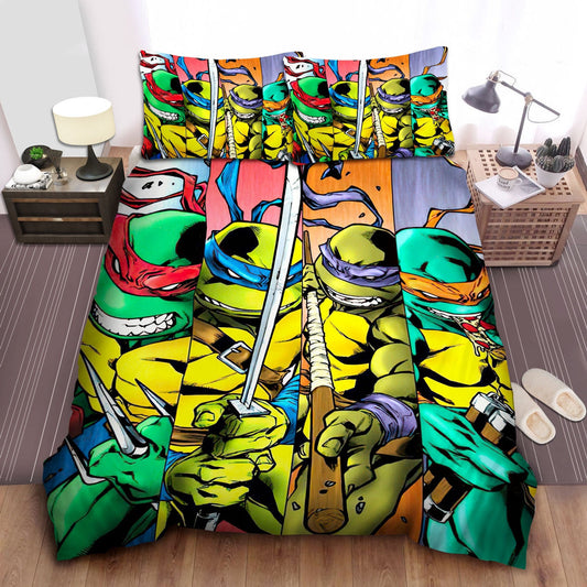 TMNT Bedding Set Ninja Turtles Manga Art Duvet Covers Colorful Unique Gift