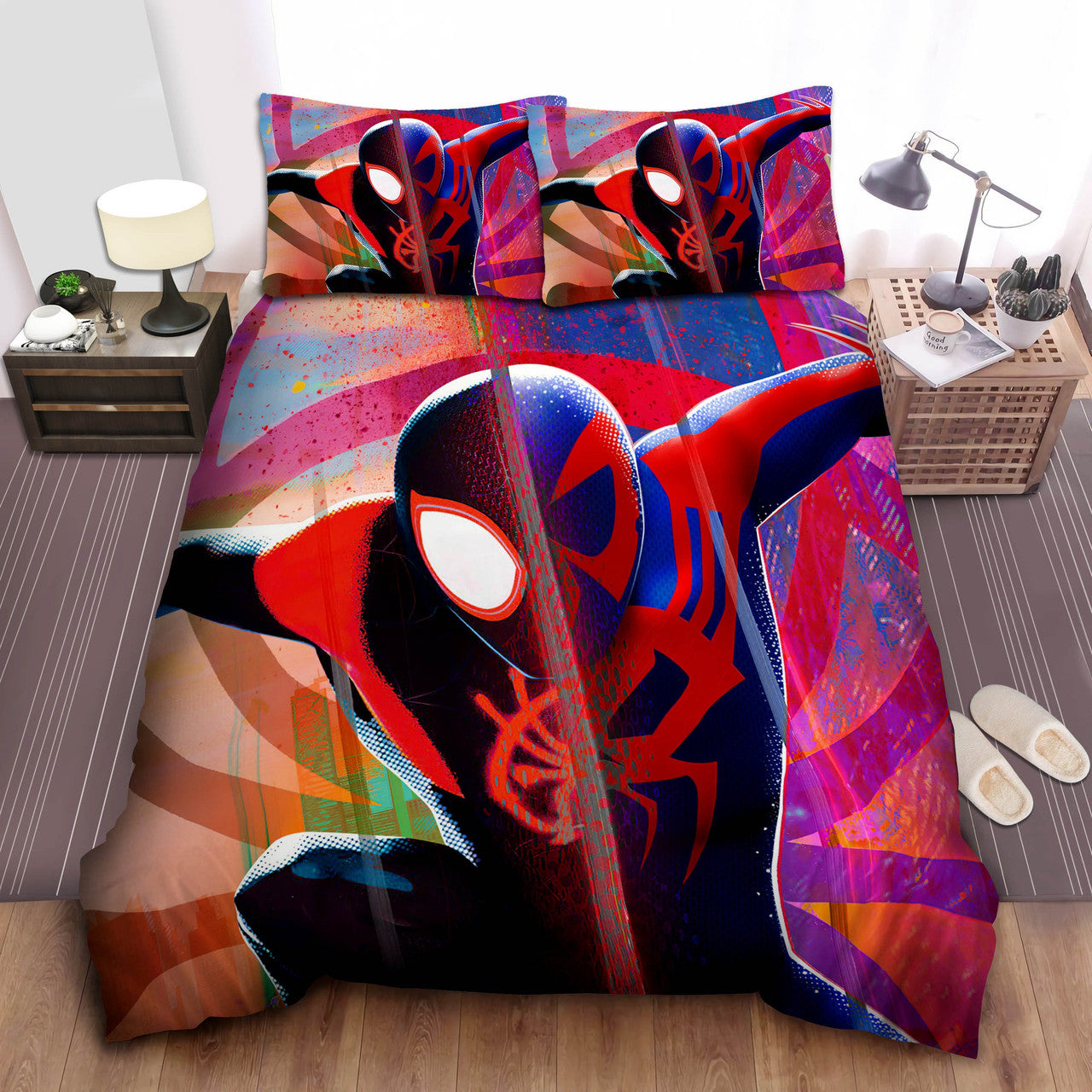 Spiderman Bedding Set MV Miles Morales Spiderman Duvet Covers Colorful Unique Gift