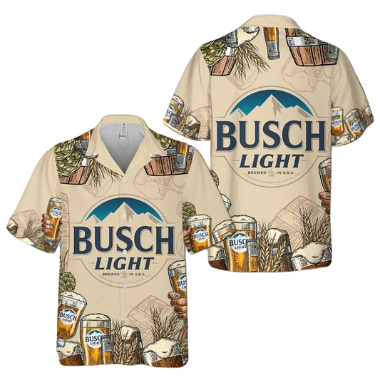 Busch Light Hawaii Shirt Vintage Brew Beer Busch Light Aloha Shirt Brown Unisex Adults New Release